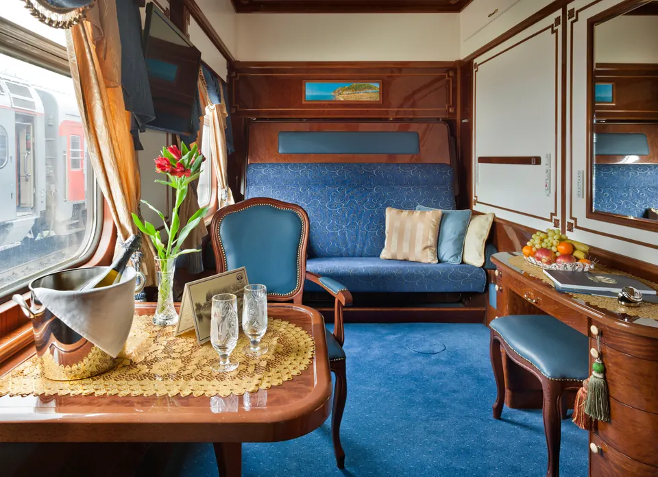 Elegant cabin aboard a classic train